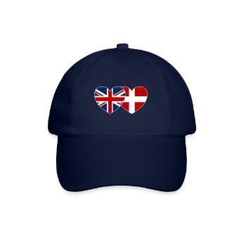 England Denmark Flag Heart - Baseball Cap - blue/blue - Front