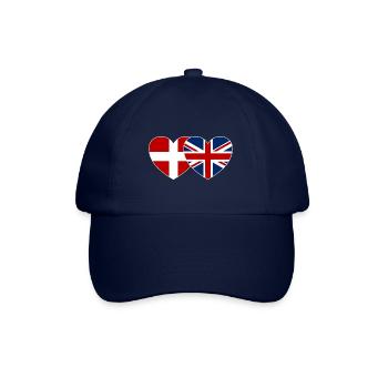 Denmark England Flag Heart - Baseball Cap - blue/blue - Front