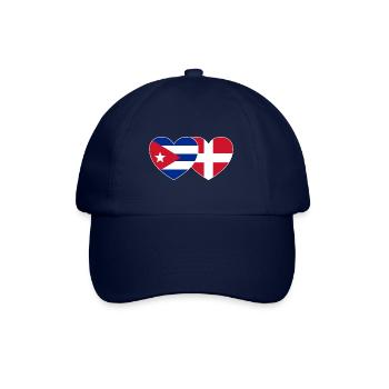 Cuba Denmark Flag Heart - Baseball Cap - blue/blue - Front