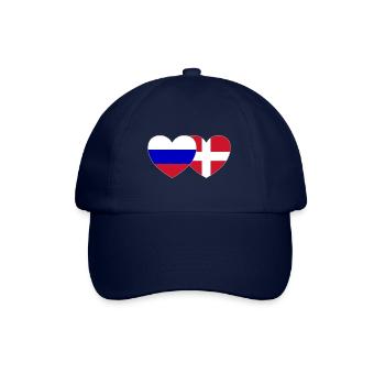 Russia Denmark Flag Heart - Baseball Cap - blue/blue - Front