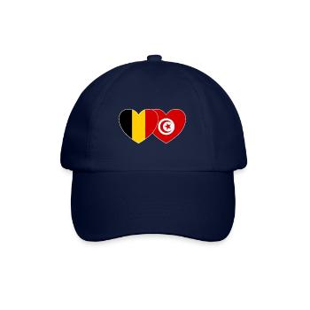 Belgium Tunisia Flag Heart - Baseball Cap - blue/blue - Front