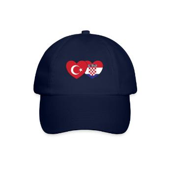 Turkey Croatia Flag Heart - Baseball Cap - blue/blue - Front