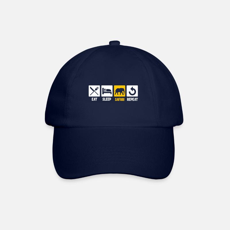 Eat Sleep Safari Repeat - Baseballkappe - Blau/Blau