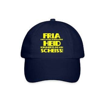 Fria hods mi ned interessiert - gelb - Baseballkappe - Blau/Blau - Vorne