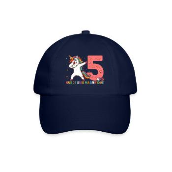 Licorne Dab Cadeau 5 Ème Anniversaire 5 Ans - Casquette classique - bleu/bleu - Devant