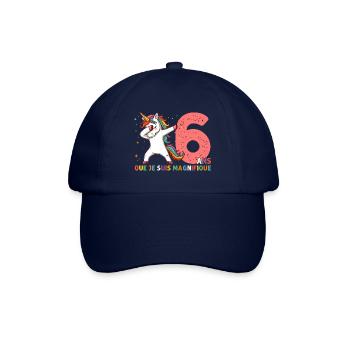 Licorne Dab Cadeau 6 Ème Anniversaire 6 Ans - Casquette classique - bleu/bleu - Devant