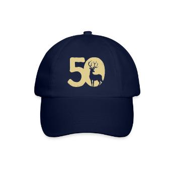 Hirsch Jagd Tracht 50 - Baseballkappe - Blau/Blau - Vorne
