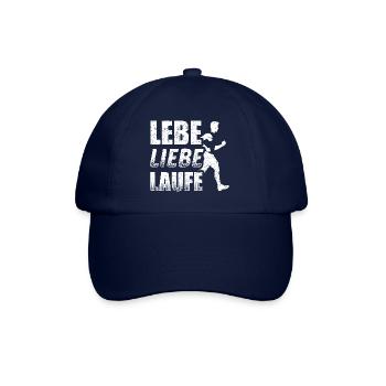 Lustiges Laufen Läufer Shirt Lebe Liebe Laufe - Baseballkappe - Blau/Blau - Vorne