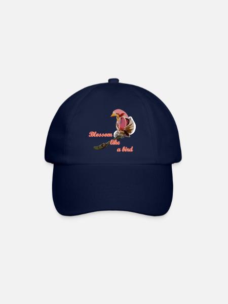 Blossom like a bird Yulan magnolia blossom spring - Baseball Cap - blue/blue