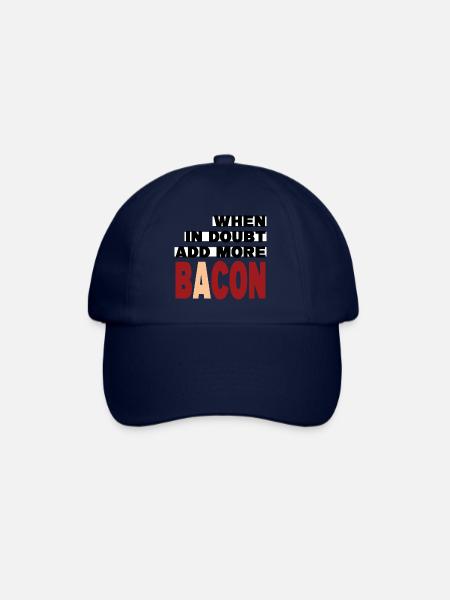 When in doubt add more BACON (black) - Baseball Cap - blue/blue