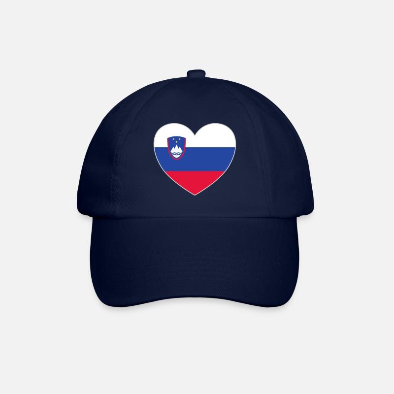 Slowenien Flagge Herz - Baseballkappe - Blau/Blau