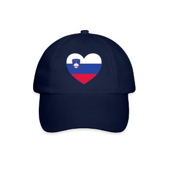 Slowenien Flagge Herz - Baseballkappe - Blau/Blau - Vorne