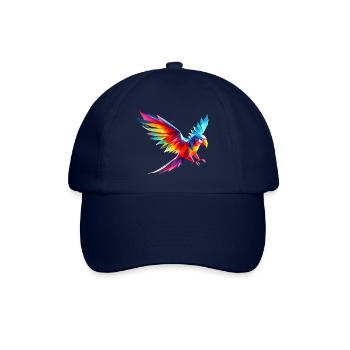 3d geometric multicolor origami parrot - Baseball Cap - blue/blue - Front