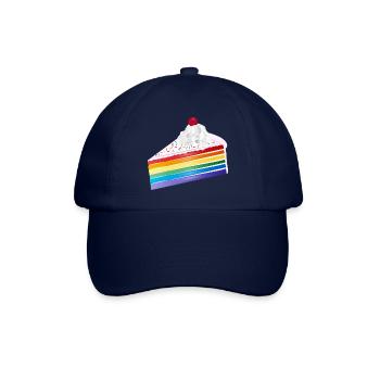 Morceau de gâteau arc-en-ciel à la crème et à la cerise - Casquette classique - bleu/bleu - Devant
