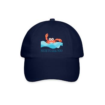 Le crabe crabe dans la mer accueille avec « Ravi de vous voir! » - Casquette classique - bleu/bleu - Devant