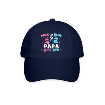 Pink Or Blue Papa Loves You - Gender reveal Papa - Baseball Cap - blue/blue - Front