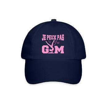 Gymnastik-Geschenk Ich kann nicht Fitnessstudio - Baseballkappe - Blau/Blau - Vorne