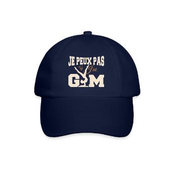 Gymnastik-Geschenk Ich kann nicht Fitnessstudio - Baseballkappe - Blau/Blau - Vorne