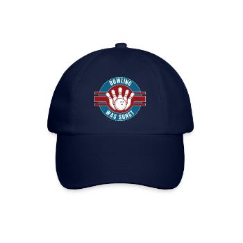 Bowling Was Sonst Bowlen Team Mannschaft Kegeln - Baseballkappe - Blau/Blau - Vorne