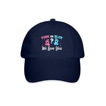 Pink oder Blau Wir lieben dich - Gender Reveal - Baseballkappe - Blau/Blau - Vorne