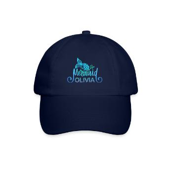 Namensshirt Olivia mit Meerjungfrau - Baseballkappe - Blau/Blau - Vorne