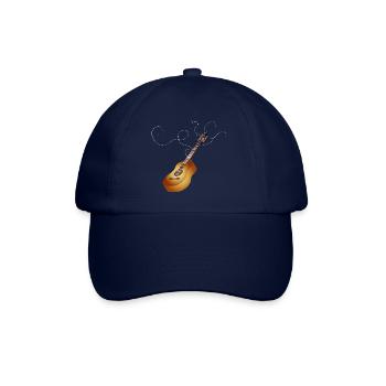 beautiful 3D acoustic guitar with loose guitar strings - Baseball Cap - blue/blue - Front
