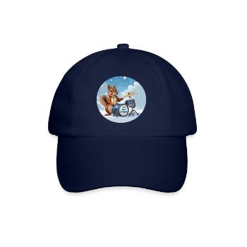 Squirrel plays drums in the snow - Baseball Cap - blue/blue - Front