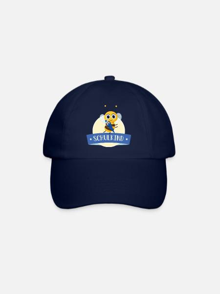 Schulkind fleißige Biene mit Zuckertüte - Baseballkappe - Blau/Blau