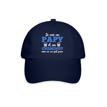 Je suis un papy cheminot humour train cadeau - Casquette classique - bleu/bleu - Devant