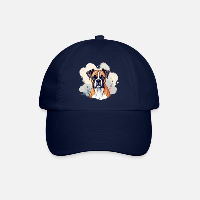 Boxer – Stylish pattern with a dog portrait - Baseball Cap - blue/blue