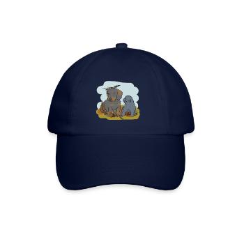 Illustrated design with cat and dog - Baseball Cap - blue/blue - Front
