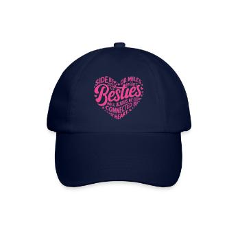 Besties werden immer durch das Herz verbunden sein | BFF - Baseballkappe - Blau/Blau - Vorne