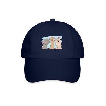 Illustrated design with alpacas - Baseball Cap - blue/blue - Front