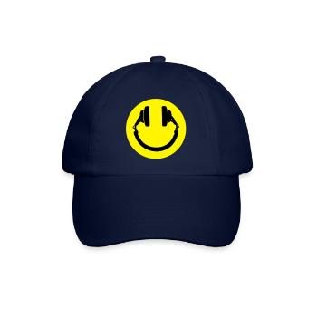 Kopfhörer smiley - Baseballkappe - Blau/Blau - Vorne