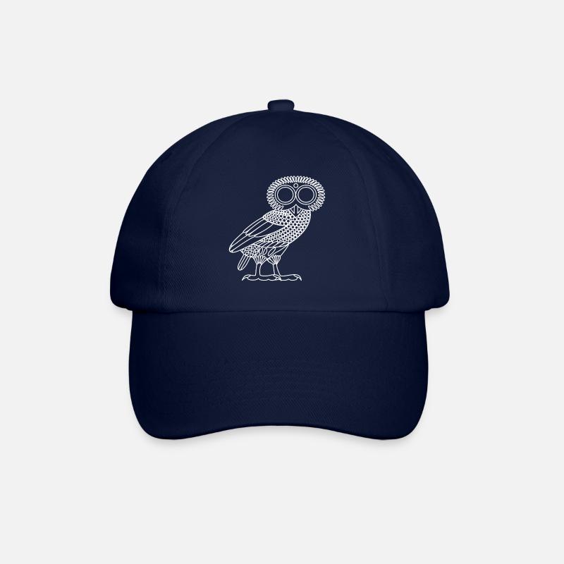 Chouette d'Athéna [Contour blanc (chouette uniquement)] - Casquette classique - bleu/bleu