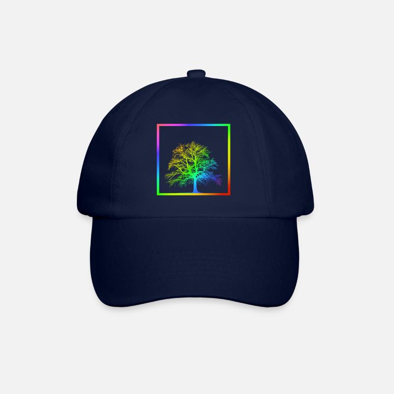 Regenbogenbaum - Baum - Natur - LGBT - Baseballkappe - Blau/Blau