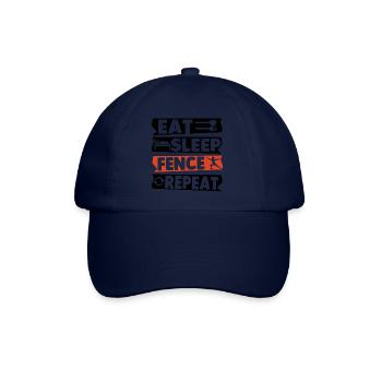 Eat Sleep Fence Repeat - Baseballkappe - Blau/Blau - Vorne