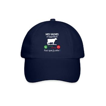 mes vaches m'appellent ...faut que j'y aille ! - Casquette classique - bleu/bleu - Devant