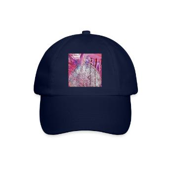 Painting acrylic leaf veins abstract pink-pink-purple - Baseball Cap - blue/blue - Front