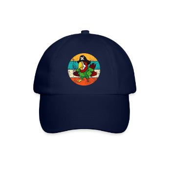 Vintage Retro Papagei Pirat - Baseballkappe - Blau/Blau - Vorne