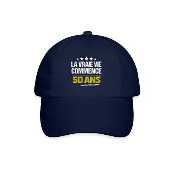 La vraie vie commence 50 ans - Casquette classique - bleu/bleu - Devant