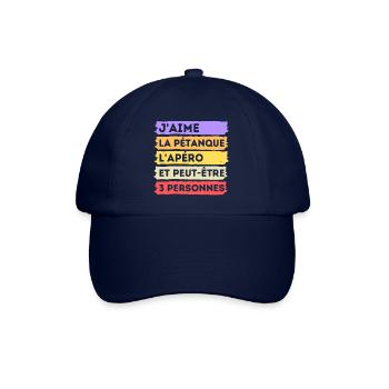 Pétanque et apéro humour phrase drôle cadeau - Casquette classique - bleu/bleu - Devant