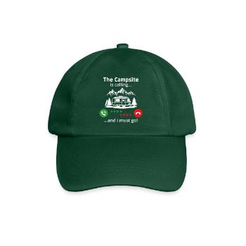 The campsite is calling and i must go - Baseball Cap - bottle green - Front