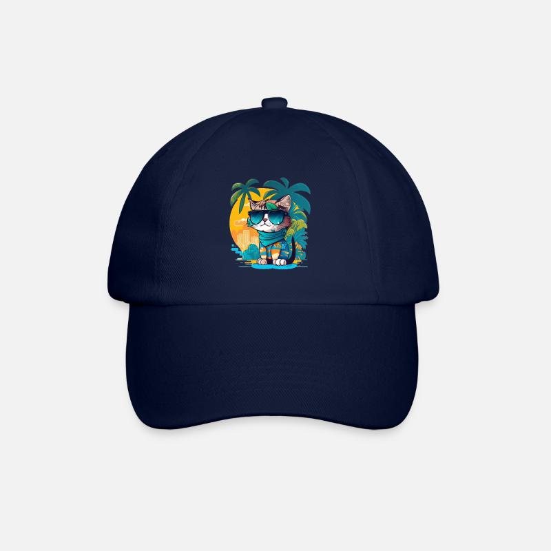 Cute Cat Tropical 4 - Baseballkappe - Blau/Blau