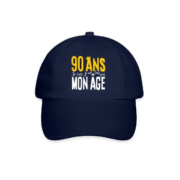 90 ANS Je sais, je ne fais pas mon âge (humour HF) - Casquette classique - bleu/bleu - Devant