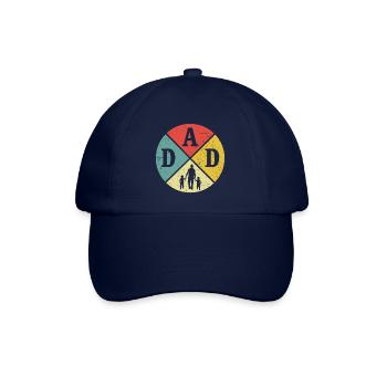 Vater mit zwei Söhnen Papa und Sohn Retro Papa - Baseballkappe - Blau/Blau - Vorne