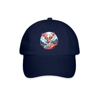 japanischer Sikahirsch im Anime Stil - Baseballkappe - Blau/Blau - Vorne