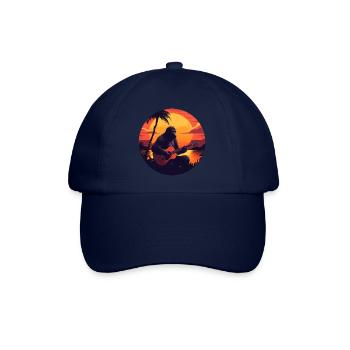 Gorilla-Gitarrist im Sunset: Akustik-Vibes Design - Baseballkappe - Blau/Blau - Vorne