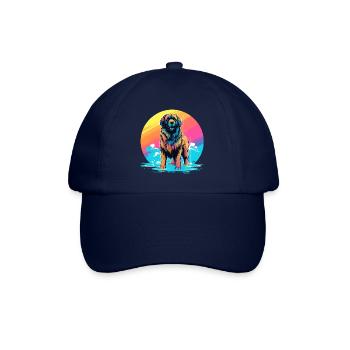 standing Leonberger dog rainbow color - Baseball Cap - blue/blue - Front