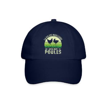 la vie est meilleure avec des poules - Casquette classique - bleu/bleu - Devant
